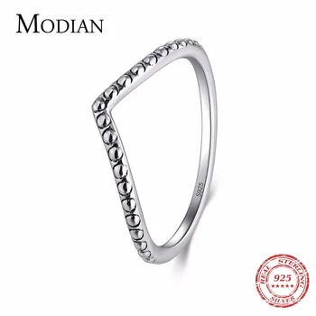 Modian, горячая распродажа, Настоящее серебро 925 пробы, простое наращиваемое кольцо, Модные геометрические украшения, Классические обручальные кольца на палец Для женщин