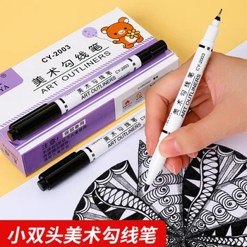 Художественный маркер с крючком, маслянистая маленькая двуглавая маркерная ручка, маркер для рисования эскизов