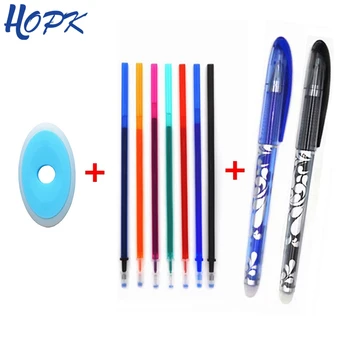 Стираемый набор ручек Сине-черные цветные шариковые ручки с чернилами для письма, Моющаяся ручка для школьных канцелярских принадлежностей, запасные части для экзаменов