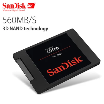 SanDisk SSD Твердотельный диск Ultra 3D Внутренний 250 ГБ 1 ТБ 2 ТБ SATA III HDD Жесткий Диск 500 ГБ 560 МБ/с. Для Настольных ноутбуков