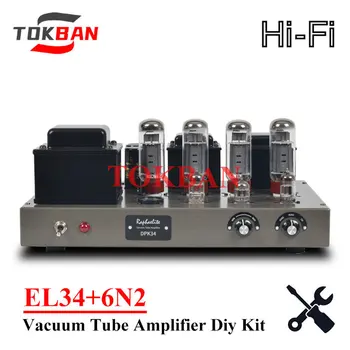 Tokban 6N2 EL34 Комплект Вакуумного лампового Усилителя Diy 2 Канала Высокой мощности 28 Вт * 2 С низким уровнем искажений AUX CD Высококачественный Усилитель Hi-FI Аудио