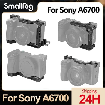 Комплект клетки для камеры SmallRig для Sony A6700 с Опорной плитой и двойной пластиной для крепления холодного башмака Студийный комплект расширения Птичья клетка для Sony A6700