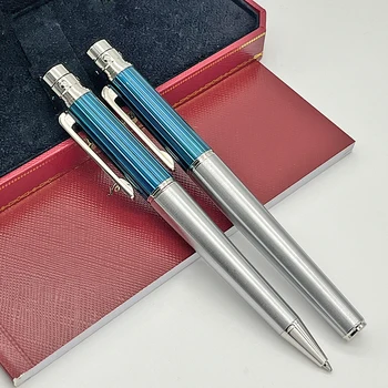 Шариковая ручка-роллер с синей текстурой, качественная металлическая ручка-роллер с серийным номером, гладкие роскошные канцелярские принадлежности