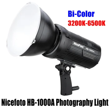 NiceFoto HB-1000A светодиодный Светильник для Видеосъемки Двухцветный 3200 K-6500 K 100 Вт с Плавной Регулировкой CRI 95+ для Студийной Фотосъемки на открытом воздухе