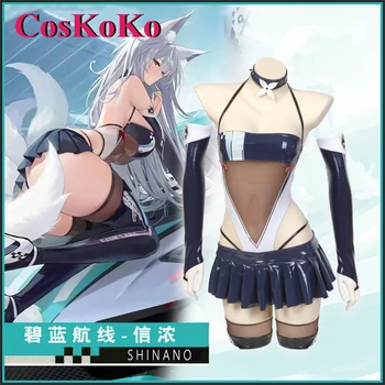 CosKoKo Shinano Косплей Аниме Игра Azur Lane Костюм, Милый гоночный костюм, униформа, Женская одежда для ролевых игр на Хэллоуин