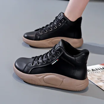 2023Sneakers/ Женские Повседневные лоферы на платформе, Однотонная женская обувь на плоской подошве, Оксфорды, Спортивная Вулканизированная обувь, Осенняя Zapatillas Mujer