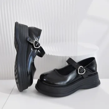 Женская обувь Mary Jane, обувь в стиле Лолиты, Обувь с пряжкой и ремешком для девочек, обувь для косплея на платформе и каблуке, Массивные туфли-лодочки, Женская обувь для косплея Kawaii