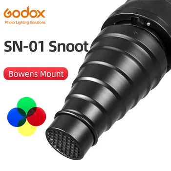 Аксессуары для студийной вспышки GODOX SN-01 Bowens large Snoot Профессиональные студийные светильники Подходят для S-Type DE300 SK400 II