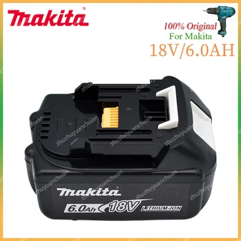 Makita 100% оригинальный 18V Makita 6000 мАч литий-ионный перезаряжаемый электроинструмент 18V сменный аккумулятор BL1860 BL1830 BL1850 BL1860B