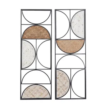 Коричневый металлический резной рисунок, геометрический декор для стен (2 отсчета)