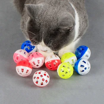 Красочный игрушечный мяч для кошек, Пластиковый мяч для домашних кошек, Котенок, игровые мячи С колокольчиком, игрушка-погремушка для кошек, товары для домашних животных