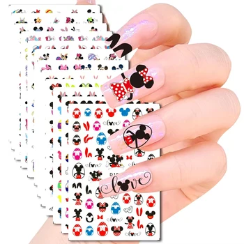 1 шт., 3D наклейка для ногтей с Мультяшным Микки, Товары для дизайна ногтей, 3D наклейка Принцессы Диснея, наклейка для дизайна ногтей, сделай сам, аниме Наклейка для ногтей