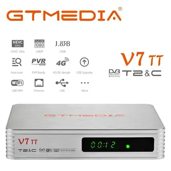 HEVC 10-битный USB Wifi Тюнер-Декодер GTMEDIA V7TT Наземный ТВ-ресивер DVB-T/T2/C J.83B Телеприставка