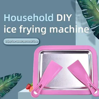 Машина Для приготовления мороженого, Сковорода для замороженного йогурта, Мини-машина для приготовления жареных йогуртов, машина для производства рулонного мороженого, лоток для жареного льда из нержавеющей стали