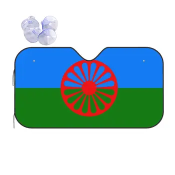 Флаг Цыганских путешественников Romany Roma Складной Солнцезащитный козырек на ветровое стекло 70x130 см, козырек из алюминиевой фольги, козырек на переднее стекло