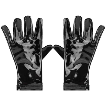 Женские латексные короткие перчатки из искусственной кожи с аммиаком, полые перчатки на полный палец, для вечеринки, Косплей, Аксессуары для сценических костюмов Горничной