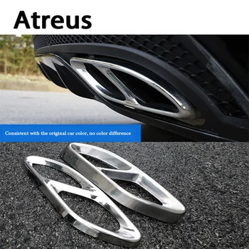 Atreus2X Автомобильная Выхлопная Труба, Декоративная Накладка Для Mercedes Benz E-Class W213 W205 GLC C A Class A180 A200 W176 2015-2017