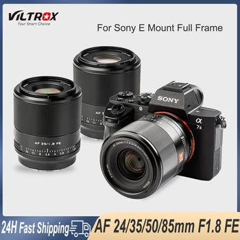 VILTROX 24 мм 35 мм 50 мм 85 мм F1.8 Объектив камеры с автоматической фокусировкой Полнокадровый Prime Портретный FE с Большой Диафрагмой для Sony E Mount A7 A7III