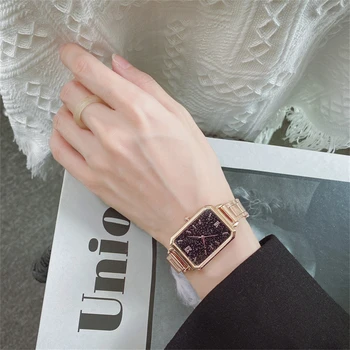 Повседневные кварцевые часы со стальным ремешком розового золота для женщин Kroean Простые Легкие Роскошные наручные часы с маленьким циферблатом Женские часы Подарки