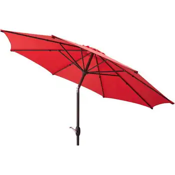 9-дюймовый открытый зонт для патио с наклоном-красный