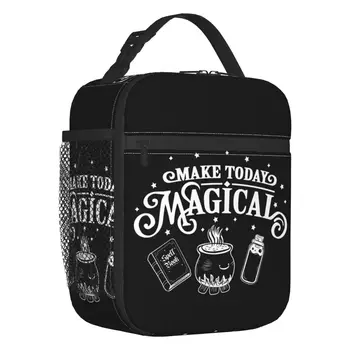 Изготовленная на заказ Сегодня Волшебная сумка для ланча Мужчины Женщины Охладитель Теплый Готический Жуткий Ведьмин Изолированный Ланч-бокс для учащихся школы