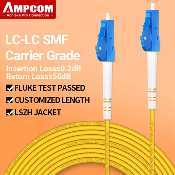 AMPCOM LC-LC UPC Волоконно-Оптический Патч-кабель Однорежимный Симплексный SMF 9/125 мкм Однорежимный Нечувствительный К Изгибу Волоконно-оптический шнур 2,0 мм
