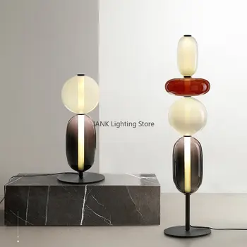 Новый дизайн, настольная лампа из цветного стекла Bomma для прикроватной тумбочки, столовая, Выставочный зал, домашний светодиодный декор, светильник