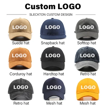 SLECKTON Fashion, Шляпы с вышивкой буквами на заказ, бейсболка для женщин и мужчин, Хлопковый дизайн, логотип, Брендовые кепки Унисекс Оптом