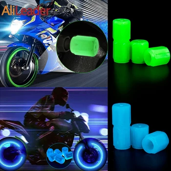 Универсальные светящиеся колпачки клапанов шин для автомобилей, мотоциклов, велосипедов, Декор колпачков клапанов, Флуоресцентные ночные светящиеся колпачки для шин