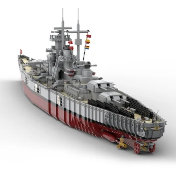 Авторизованный набор Строительных блоков для линкора MOC-84840 Bismarck Cruiser Boat MOC Set - Динамическая версия (от Resqusto)