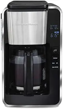 Кофеварка для приготовления кофе с программируемой фронтальной заливкой капель с термокарканом, автоматическим отключением, 3 варианта приготовления, черная и из нержавеющей стали (4639