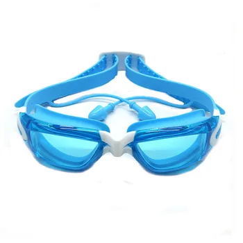 Детские очки для плавания в большой оправе, водонепроницаемые и противотуманные очки для плавания, Оптовая продажа, Соединенные беруши, очки