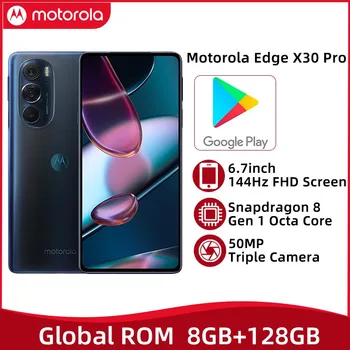 Глобальная ПЗУ Motorola X30 Pro 6,67-дюймовый Экран с частотой 144 Гц Snapdragon 8 + Gen1 Восьмиядерный 200 Мп Тройная камера Android 11 Bluetooth 5,2
