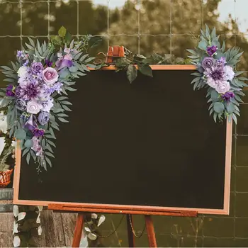 2x Имитация Свадебных Цветочных украшений Фон Декор Свадебные Приветственные знаки для организации Приветственный знак Фон для свадебной церемонии