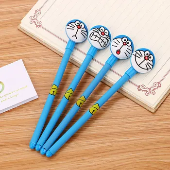 4 шт./лот, милая гелевая ручка с рисунком кота из мультфильма, Школьные канцелярские принадлежности Doraemon, водная ручка