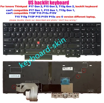 Новая клавиатура с подсветкой США для ноутбуков Lenovo IBM Thinkpad P17 Gen 2, P15 Gen 2, T15g Gen 2, 5N21B44402