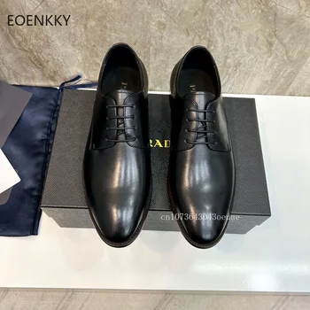 Модная мужская кожаная обувь EOENKKY, официальная кожаная обувь, высококачественная мужская обувь 1: 1, резиновая подошва из воловьей кожи, британский стиль