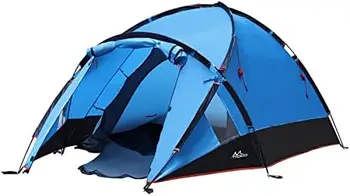 Палатка для выживания в чрезвычайных ситуациях, водонепроницаемая семейная палатка для кемпинга на 3 персоны, переносная уличная палатка мгновенного действия, 4-сезонная двухслойная