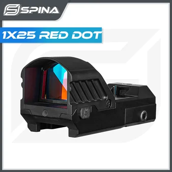 Spina Optics 1x25 Тактический Красный Точечный Прицел Point Rouge Airsoft Red Dot Trijicon С 20-мм Направляющей Для Стрельбы Из Охотничьего Страйкбольного пистолета