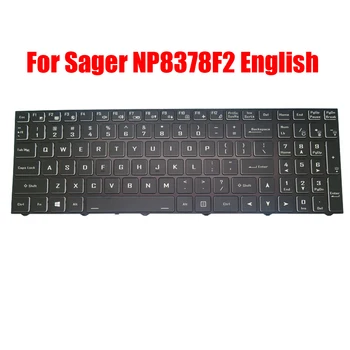 Клавиатура для ноутбука Sager NP8378F2 PB71DF2-G, английская, американская, черная, с подсветкой, Новая