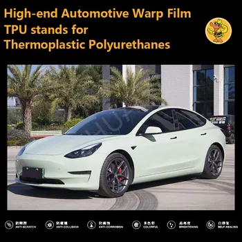 Высококачественные Автомобильные наклейки из ТПУ vinilo adhesivo para auto vinyl wrap, покрывающая пленка voiture, Цвет Кристалл, Хаки, зеленый