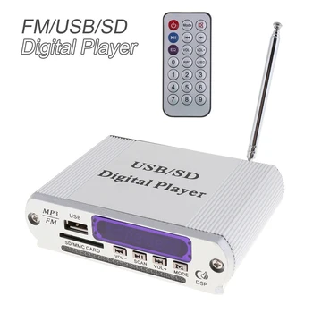 Мини-светодиодный индикатор уровня света Усилитель мощности Цифровой аудио музыкальный плеер Пульт дистанционного управления FM MP3 SD USB DVD для автомобиля мотоцикла