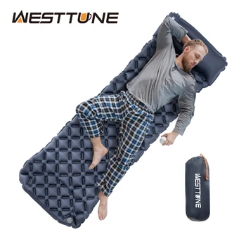 Westtune Кемпинговые Надувные Коврики для сна, Складной Коврик для сна на открытом воздухе, Надувной матрас с подушкой, Сверхлегкая кровать для путешествий