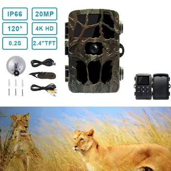 Охотничья камера UNENTNGT 4K, 20-мегапиксельная фотоловушка для дикой природы, камера для слежения с активированным движением триггером, камера для разведки дикой природы, водонепроницаемая