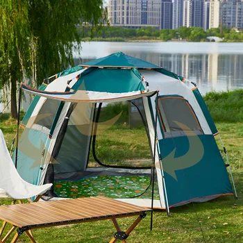 Портативный Складной Тент для пикника на открытом воздухе на 4-5 человек, Шестиугольная Палатка с Утолщенным солнцезащитным кремом и защитой от дождя