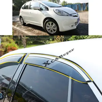 Для Honda Fit Jazz Хэтчбек 2007 2008-2009 2010 2011 2012 2013 Автомобильная наклейка Пластиковое Оконное стекло Ветровой козырек Защита от дождя/Солнца Вентиляционное отверстие
