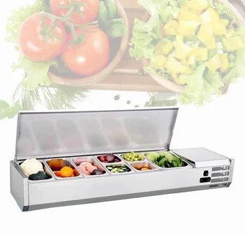 Небольшой коммерческий витринный холодильник для салатного бара Холодильник для приготовления охлажденной пиццы Холодильник для салата