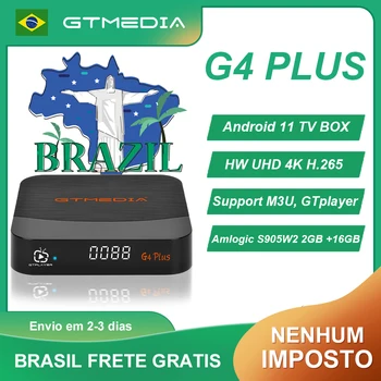 GTMEDIA G4 PLUS/G2 PLUS телеприставка 4K H.265/VP9 Android 11 TV Box, 2 ГБ + 16 ГБ Встроенный WiFi 2,4 G/5,8 G +BT4.1 GTplayer TV Box