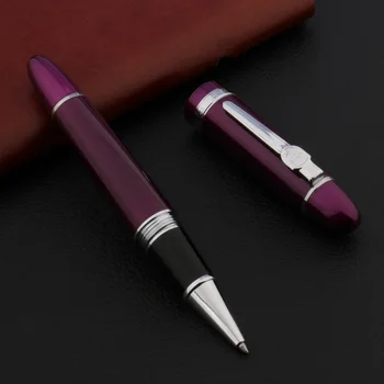 Роскошная ручка-роллер Jinhao 159 металлическая серебристо-фиолетовая шариковая ручка с вращением, Канцелярские принадлежности, школьные принадлежности
