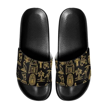 Дизайнерские домашние тапочки для девочек с египетской культурой, Летние женские сандалии на мягкой подошве, модные женские тапочки в новом стиле